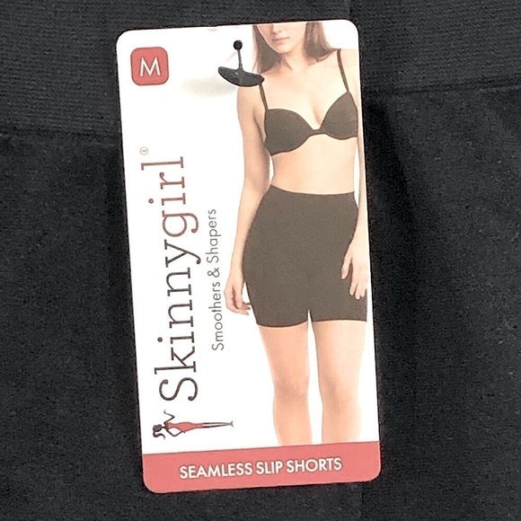SKINNYGIRL Smooth Shaper Coverage Seamless Slip Shorts Black Size Medium BNWT - Picture 2 of 5
